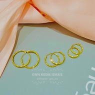 EMAS 375 SUBANG BULAT OFFER SIMPLE CIRCLE S77B HOOP EARRING 375 GOLD