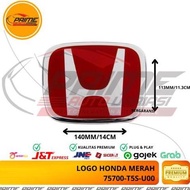 Jdm Style Honda Red Emblem Logo Size 140 X 113Mm Badge 75700-T5S-U00 Forsale!