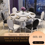 High-End Marble Dining Tables and Chairs Set Modern Minimalist round Table Dining Table round Dining Table Small Apart