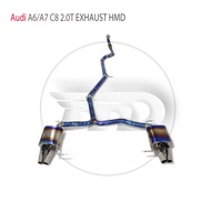HMD Titanium Alloy Exhaust Systems Performance Catback For Audi A6 A7 C8 2.0T Valve Muffler Front Pi