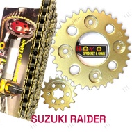 SPROCKET SET (420) SUZUKI RAIDER 150 STEEL SPROCKET GOLD 420 CHAIN O-RING