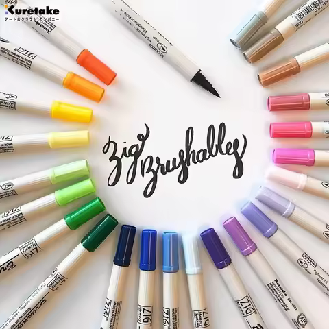 Japan ZIG Kuretake Double-Tip Watercolor Brush Pens-Soft Tips, Dual Shades for Amazing Effects, for 