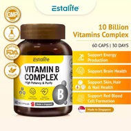 [NEW] Estalife Vitamin B Complex | Energy, Brain & Heart Support | Skin, Hair & Nails | Vegan | 60 V
