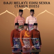 (FREE SAMPIN PREMIUM ELRAH 2025) BAJU MELAYU SENNA (ORANGE GROUP)