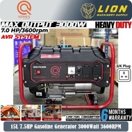 QUASA/Q3 3000Watt/3.0KW Gasoline Generator 15L 7.5HP 3600RPM Q3G-P330W - Original & Heavy Duty - 6 M