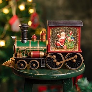 蒂乐美发光复古圣诞火车音乐盒自动飘雪水晶球八音盒男女生儿童生日礼物 单节火车