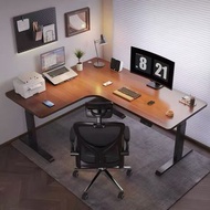 🔥包送貨 L型轉角電動升降桌家用辦公桌書桌L型工作台拐角升降電腦桌 S0091