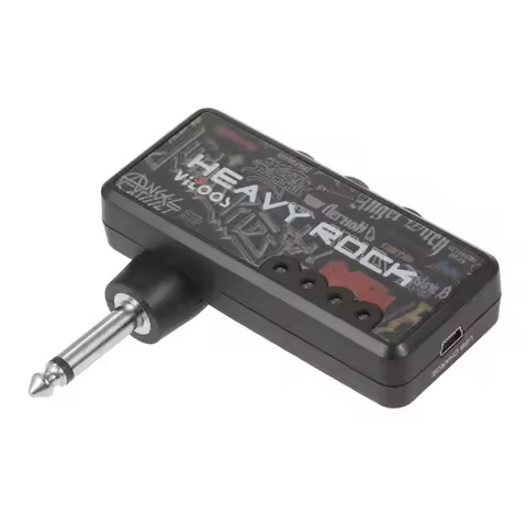 VITOOS Electric Guitar Plug Mini Headphone Amp Amplifier Heavy Rock Compact Portable