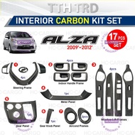 Perodua Alza 2009 - 2012 Carbon Fiber 17PCS Interior Decoration Accessories Frame Cover