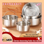 SUCHENBRI Food Steam Basket, Stainless Steel Insertion Grill Pot, Multi-Function Rice Pressure Cooker Kitchen Drainage Baking Accessories