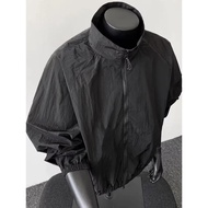elgini windbreaker windbreaker jacket Black Premium Lightweight Sunscreen Clothing Men's Ice Silk Qu