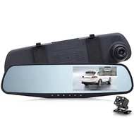 กระจกมองหลังบันทึก Dual Dash Cam ยานพาหนะบันทึกวิดีโอ FHD 1080จุดกระจกรถยนต์ Dvr กระจกมองหลัง