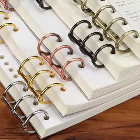 2PCS 3-Hole Metal Clip Book Rings Loose-leaf Binder for A5 A6 A7 Paper Storage Tool Scrapbooking Art