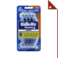 Gillette : GILSS3-8* มีดโกนหนวด Sensor3 Men's Disposable Razor, 8-pk