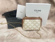 Celine Triomphe Chain Bag 白色老花貝殼包