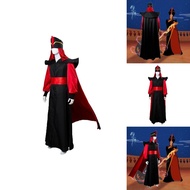 Return The Aladdin Of Jafar Cosplay Robe Cloak Cape Hat Outfit Wizard Costume