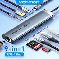 Vention 9-in-1 USB C Hub, 4K 60Hz HDMI Adapter with PD, Ethernet, USB 3.2 for MacBook, iPhone, iPad,