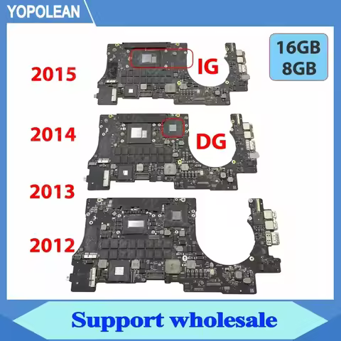 Original A1398 Motherboard For MacBook Pro Retina 15" A1398 Logic Board CPU i7 8GB 16GB 2012 2013 20