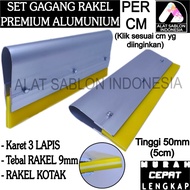LARGE ALUMINUM SQUEEZER HANDLE SET YELLOW RUBBER 3 LAYERS 9MM LENGTH 30CM TO 40CM