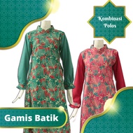 Gamis Batik Trendy Dan Berkelas Kombinasi Kain Polos Size MLXL GM9705P
