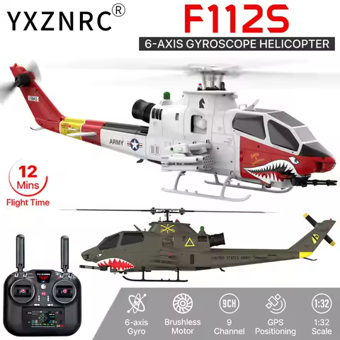 YUXIANG RC Helicopter F112S 9CH Plane 1/32 Brushless 6-axis Gyro GPS Positioning 12min Flight Time w