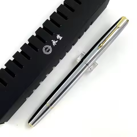 High Quality Wing Sung 601 Steel Fountain Pen Vacumatic Golden Clip 0.38mm Nib Writing New#cp