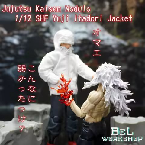 【SHIP Within 60 DAY】BeL Workshop Jujutsu Kaisen 1/12 SHF Yuji Itadori Modulo Black White Grey Jacket