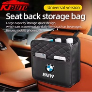 Multifunction BMW Car Seat Hanging PU Leather Storage Bag Organizer Rear Seat Hanging Pouch Tissue B