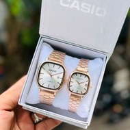 CASI0 Vintage Couple set A183 Stainless Watch Waterproof Fashion Clasp Watch A138 Golden Watch [Read