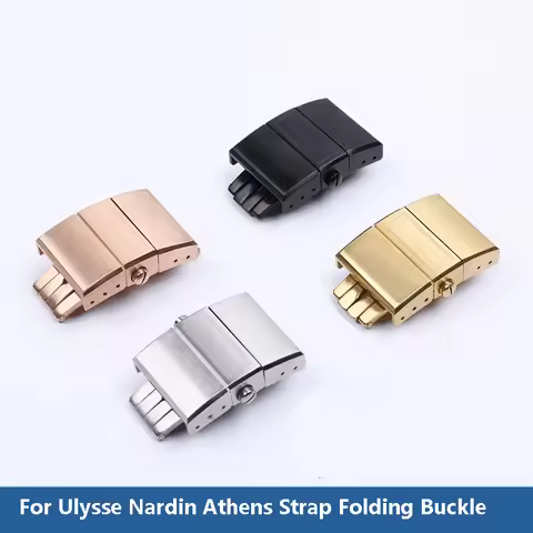 For Ulysse Nardin Athens Watch Strap Folding Buckle Rubber Silicone 316 Stainless Steel Butterfly Cl