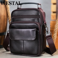 WESTAL Shoulder Bags Husband 100 Genuine Leather Crossbody Messenger Bag iPad Designer Phone Top-handle For Men Handbag