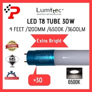 30 UNITS - 32W - LUMITEC 4FT T8 LED TUBE (DAY LIGHT) C/W 1 YEAR WARRANTY