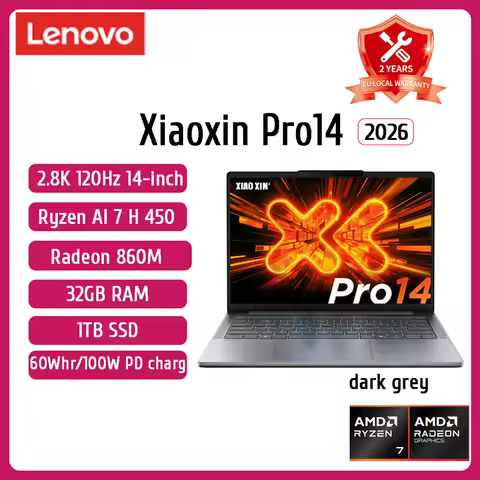 2026 Lenovo Xiaoxin Pro14 /Pro 16 Lightweight Laptop Ryzen AI 7 H 450 32GB 1T SSD Radeon 860M Notebo