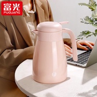富光 优途系列保温壶 大容量内外304不锈钢保温壶易清洗家用按压式热水壶开水瓶防滑保冷咖啡壶 1800ML粉色