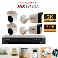 Trọn Bộ Camera 1/2/3/4 Mắt 5Mp Hikvision Chính Hãng (FULL PHỤ KIỆN LẮP ĐẶT) Ổ Cứng Tùy Chọn