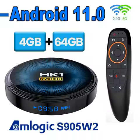 NEW 2023 HK1RBOX W2 Smart TV BOX Android 11 4GB 32GB 64GB Support 2.4&5G Dual Wifi BT Amlogic S905W2