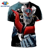 New Man เสื้อยืดญี่ปุ่น Mazinger Z Summer Street สบาย ๆ ฮาราจูกุคลาสสิกหุ่นยนต์อะนิเมะ 3D พิมพ์เสื้อ