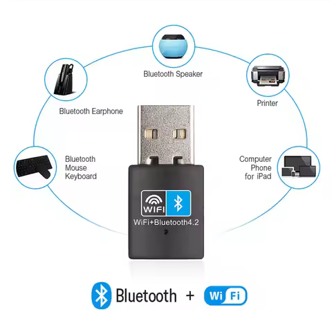 150Mbps WiFi Bluetooth-compatible Wireless Adapter USB Adapter 2.4G V4.2 Dongle Network Card RTL8723