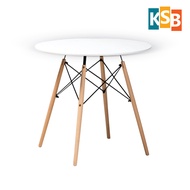 KSB โต๊ะกลม โต๊ะกลมสีขาว สไตล์โมเดิร์น ไซส์ 60cm ไม้บีชแท้ รุ่นยอดนิยม MT-01