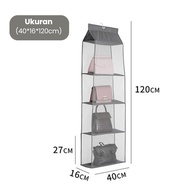 Inaso Rak Tas Gantung Mika Susun Tempat Penyimpanan Tas Anti Debu Organizer Bag Storage Box Rak Gant