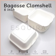 Sugarcane Bagasse Burger Box 6 Inch Korean Cake Box 450 ML Lunch/