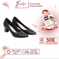 Emily Women's High Heels Smooth Leather to Square Office Style Height 5cm, 7cm Basic Soft Leather Co