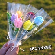 Finished Handmade Chenille Stems Twist Flower Tulip Bouquet for Wedding, Teacher, Birthday Gift - Pi