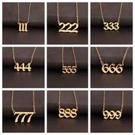 Stainless Steel Angel Number Necklace Luck Jewelry For Women 777 444 222 Number Pendant Gift For Her