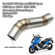 Slip On Motorcycle Exhaust Escape Systems Mid Link Pipe Connect Muffler For BMW C600 Sport C650GT C6