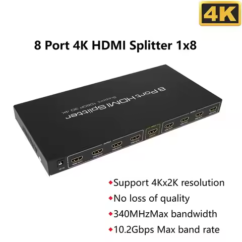 4K HDMI-compatible Splitter 1x8 Full HD 1080P CEC 8 Way HDMI-compatible Converter 1 In 8 Out Split f