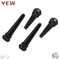 YYE ​6Pcs ​Ebony Bridge Pins, ​Abalone Dot Inlay ​Ebony ​Guitar Bridge Pin, Durable Abalone Shell​ ​