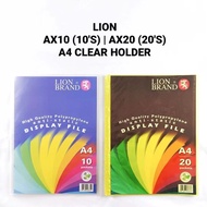 (2PCS) LION AX10 / AX20 A4 Clear Holder | 10 POCKET / 20 POCKET X 2PCS