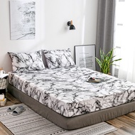 Ossayi Marble Style Fitted Bedsheet Anti-slip Super King Queen Size Bed Sheets Mattress Cover