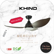 [NEW LAUNCH] KHIND 36-Inch / 46-Inch DC Motor Ceiling Fan with 20w Tri-colour LED Light and Remote Control